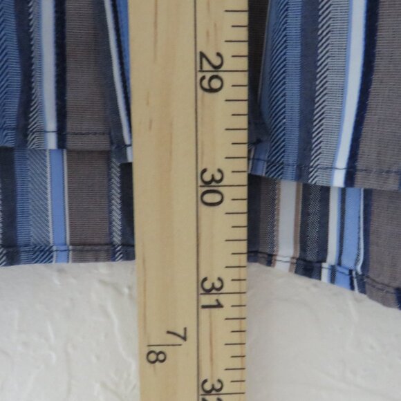 Bugatchi Uomo* Men's Long Sleeve Button Down Curved Hem Stripe Dress Shirt~Large - Picture 8 of 11